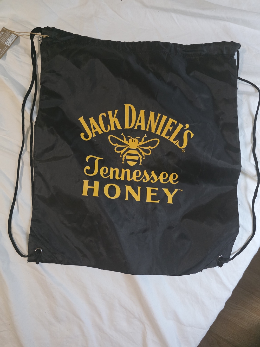 Jack Daniels Tennessee Honey Black Drawstring Backpack